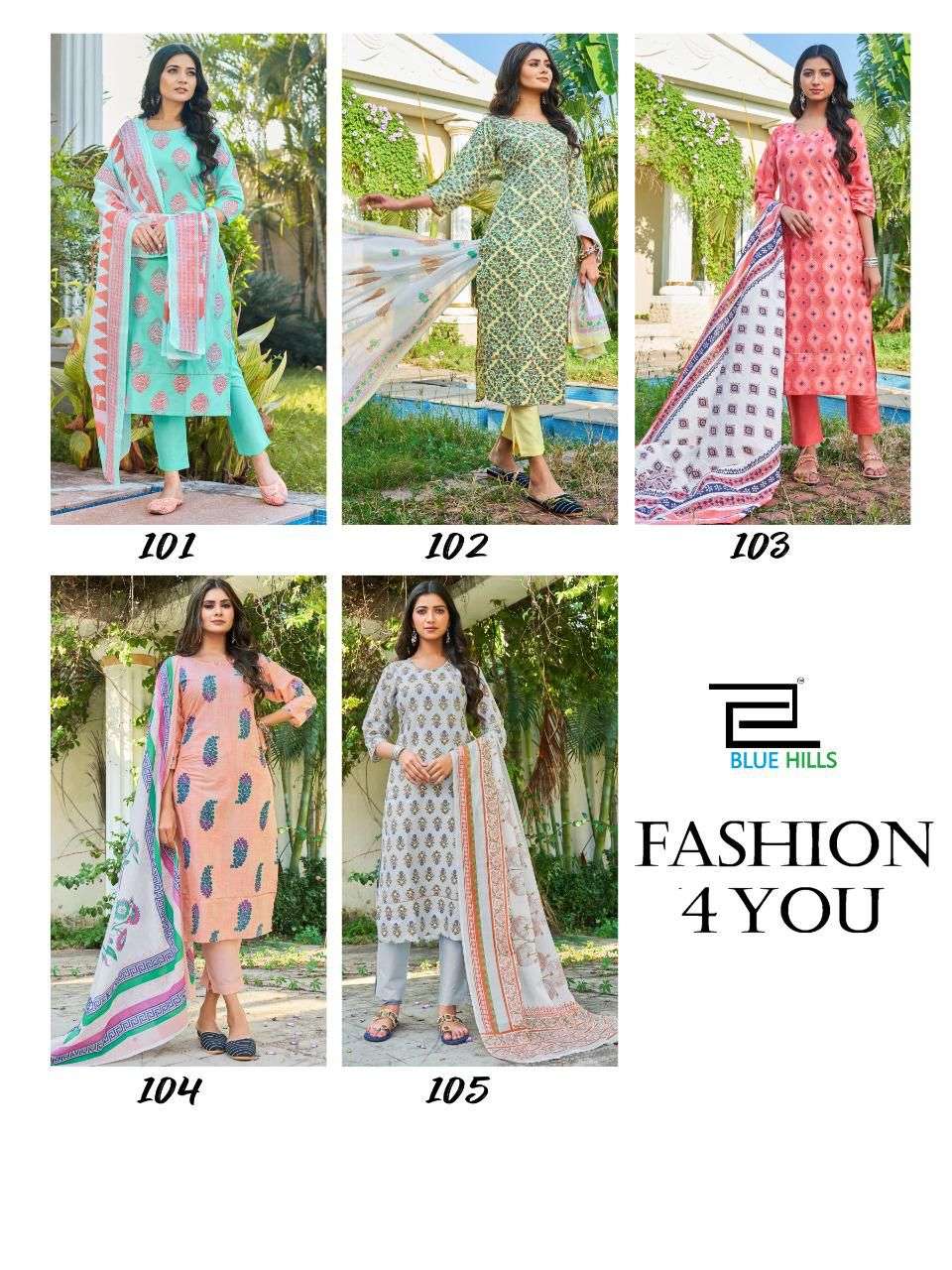 BLUE HILLS PRESENTS FASHION 4 YOU PURE COTTON CAMBRIC PRINTED WHOLESALE READYMADE COLLECTION